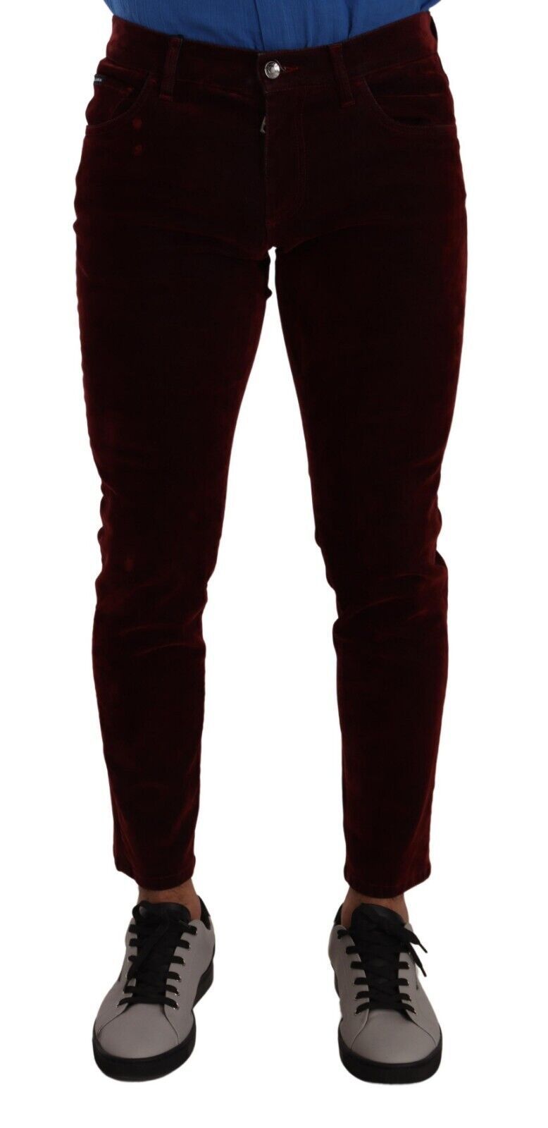 Dolce &amp; Gabbana Jean skinny en velours de coton rouge foncé pour hommes