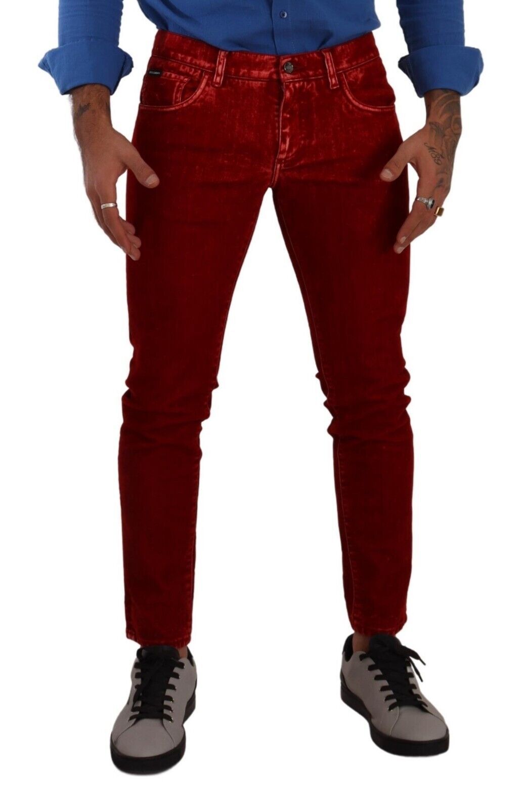 Dolce &amp; Gabbana Jean skinny en denim stretch en coton rouge