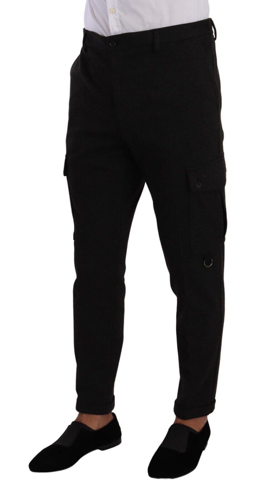 Dolce &amp; Gabbana Pantalon cargo en viscose noir pour homme