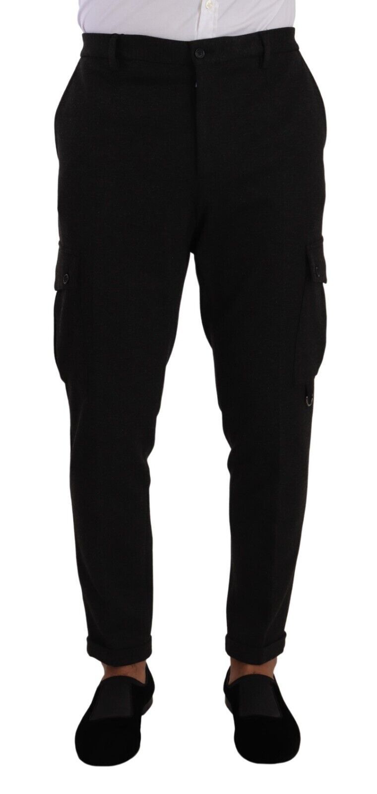 Dolce &amp; Gabbana Pantalon cargo en viscose noir pour homme