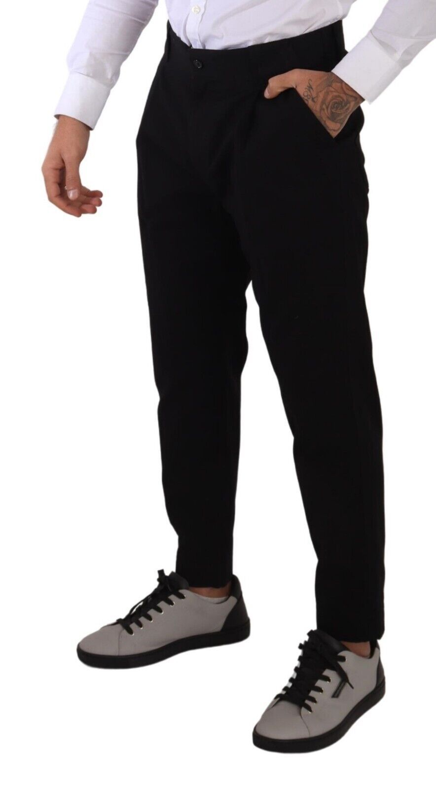 Dolce &amp; Gabbana Jean pantalon chino stretch en coton noir