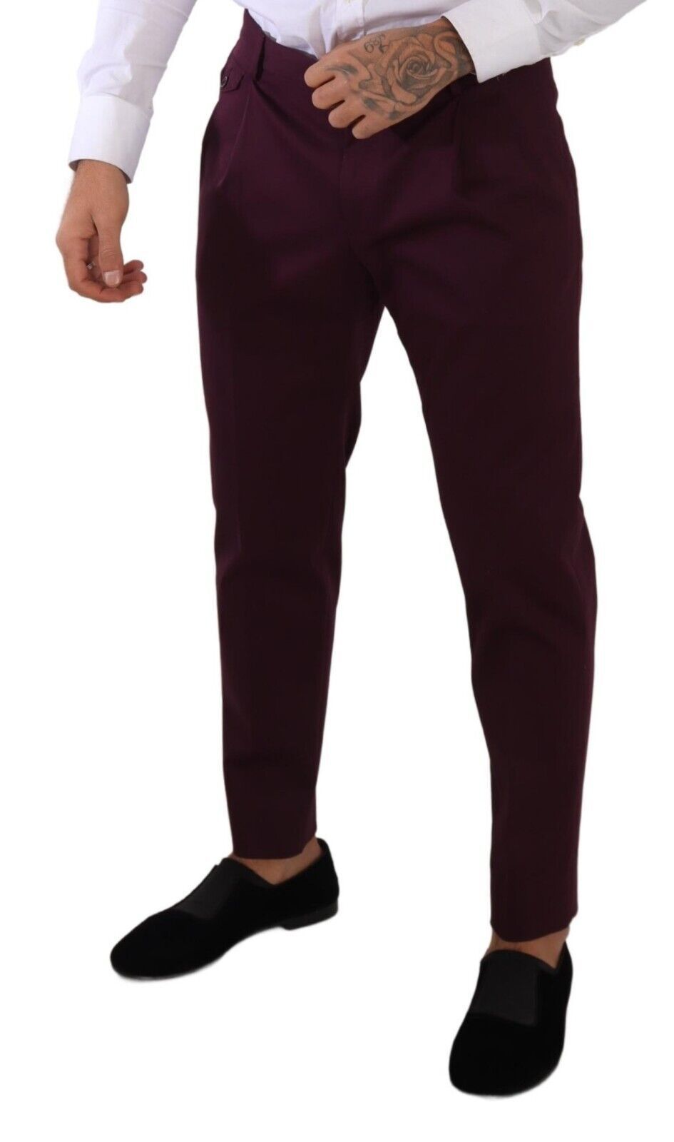 Dolce &amp; Gabbana Pantalon chino fuselé en coton violet