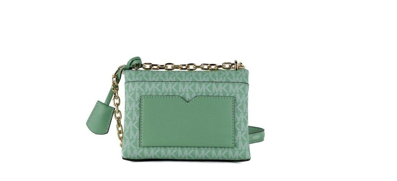 Michael Kors Cece Small Sea Green Signature PVC Convertible Flap Umhängetasche