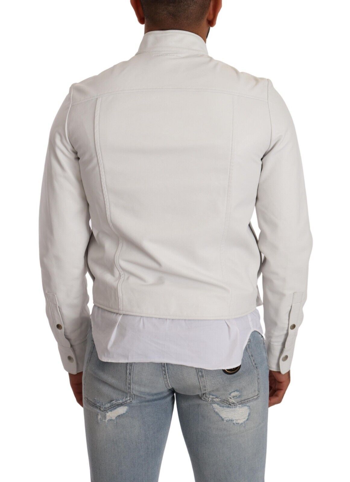 Veste motard en cuir blanc Diesel Black Gold Collection