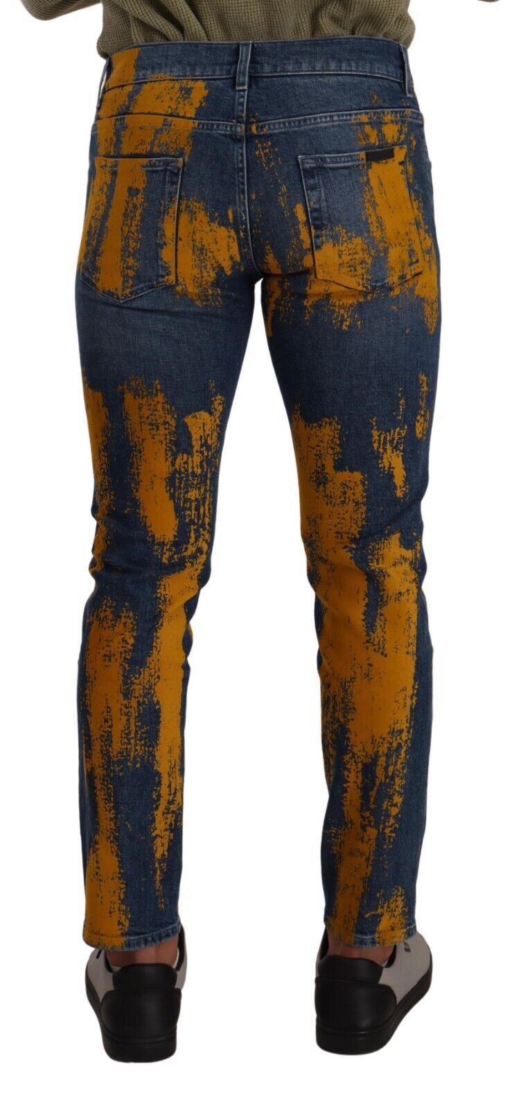 Dolce &amp; Gabbana Jean skinny en coton teint bleu jaune pour homme