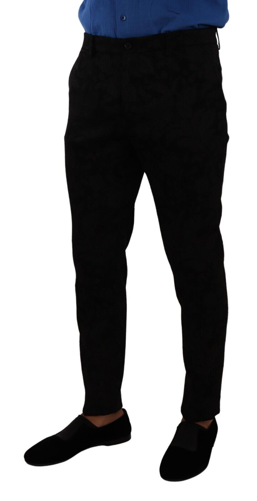 Dolce &amp; Gabbana Pantalon habillé skinny en brocart noir