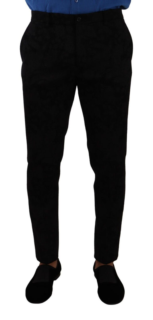 Dolce &amp; Gabbana Pantalon habillé skinny en brocart noir