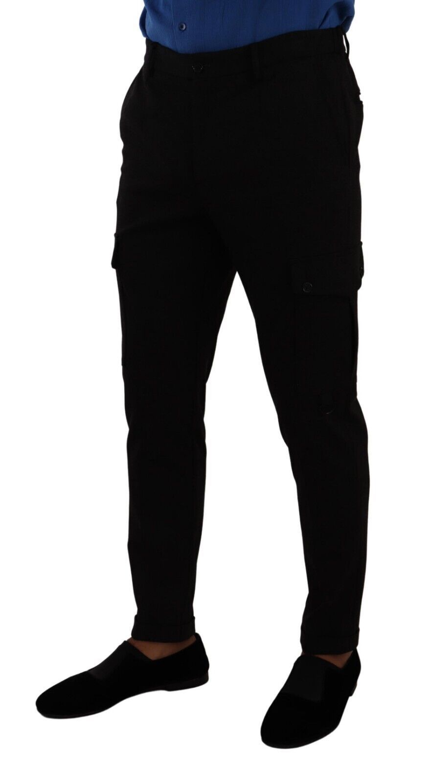 Dolce &amp; Gabbana Pantalon cargo skinny en viscose noir