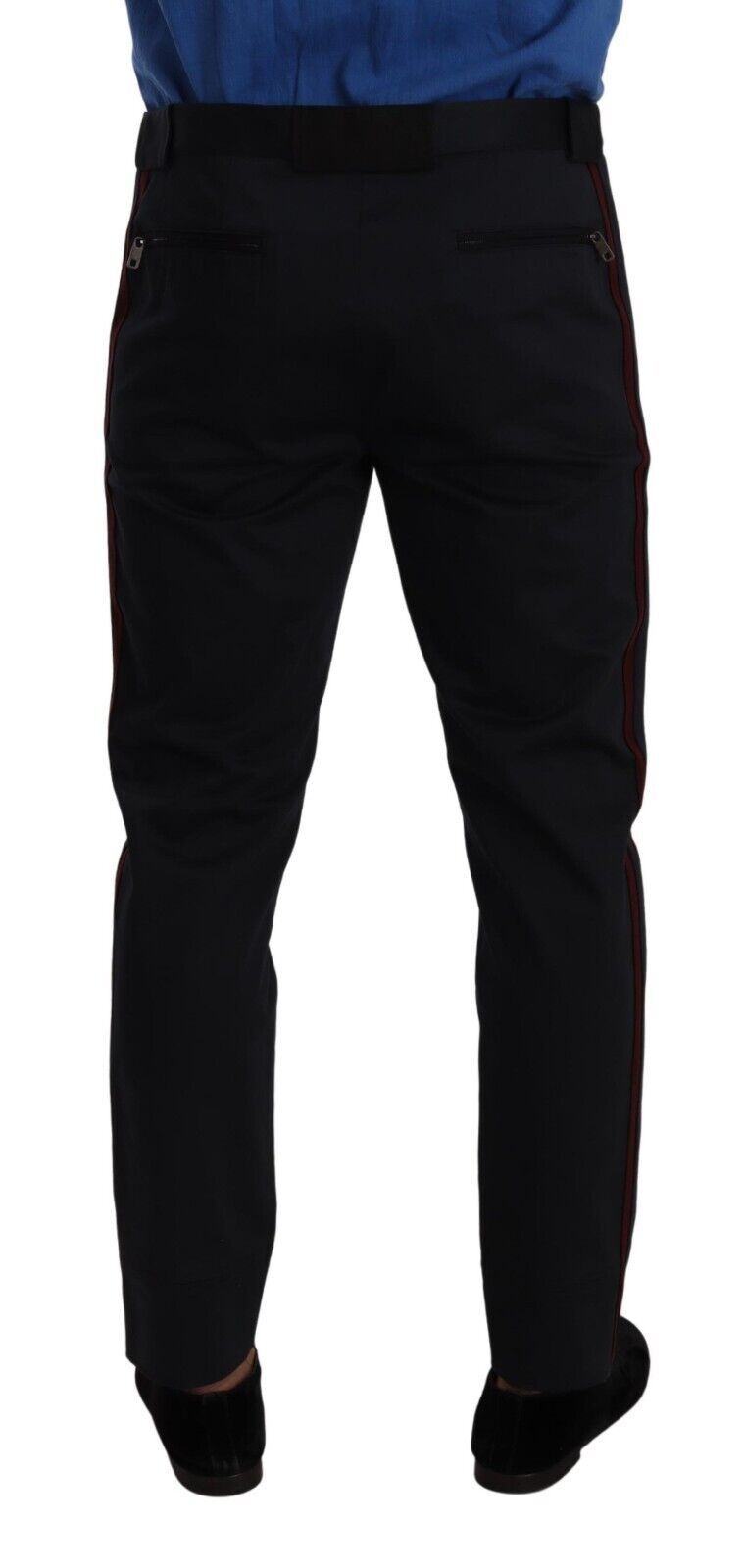 Dolce &amp; Gabbana Pantalon chino skinny en coton bleu bordeaux