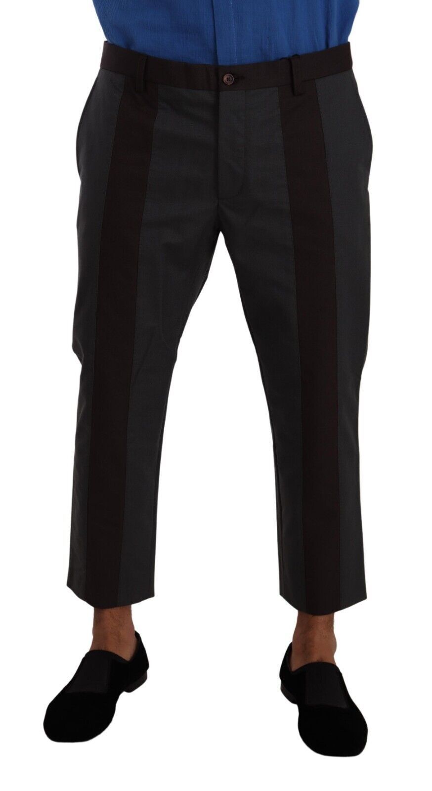 Dolce &amp; Gabbana Pantalon court à rayures bordeaux gris