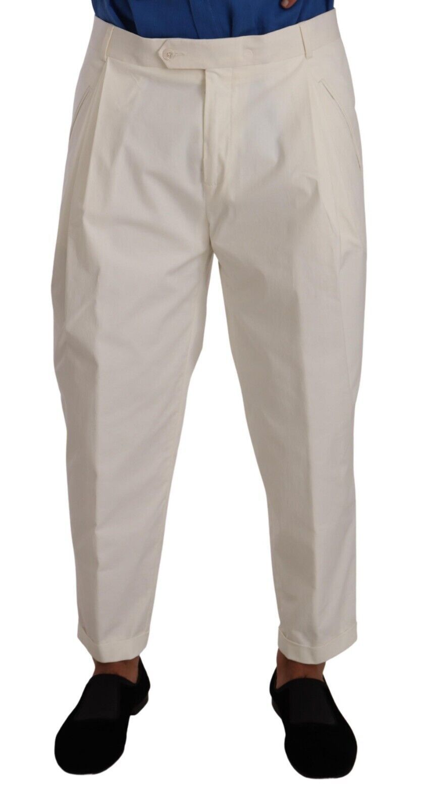 Dolce &amp; Gabbana Pantalon fuselé en coton blanc pour hommes