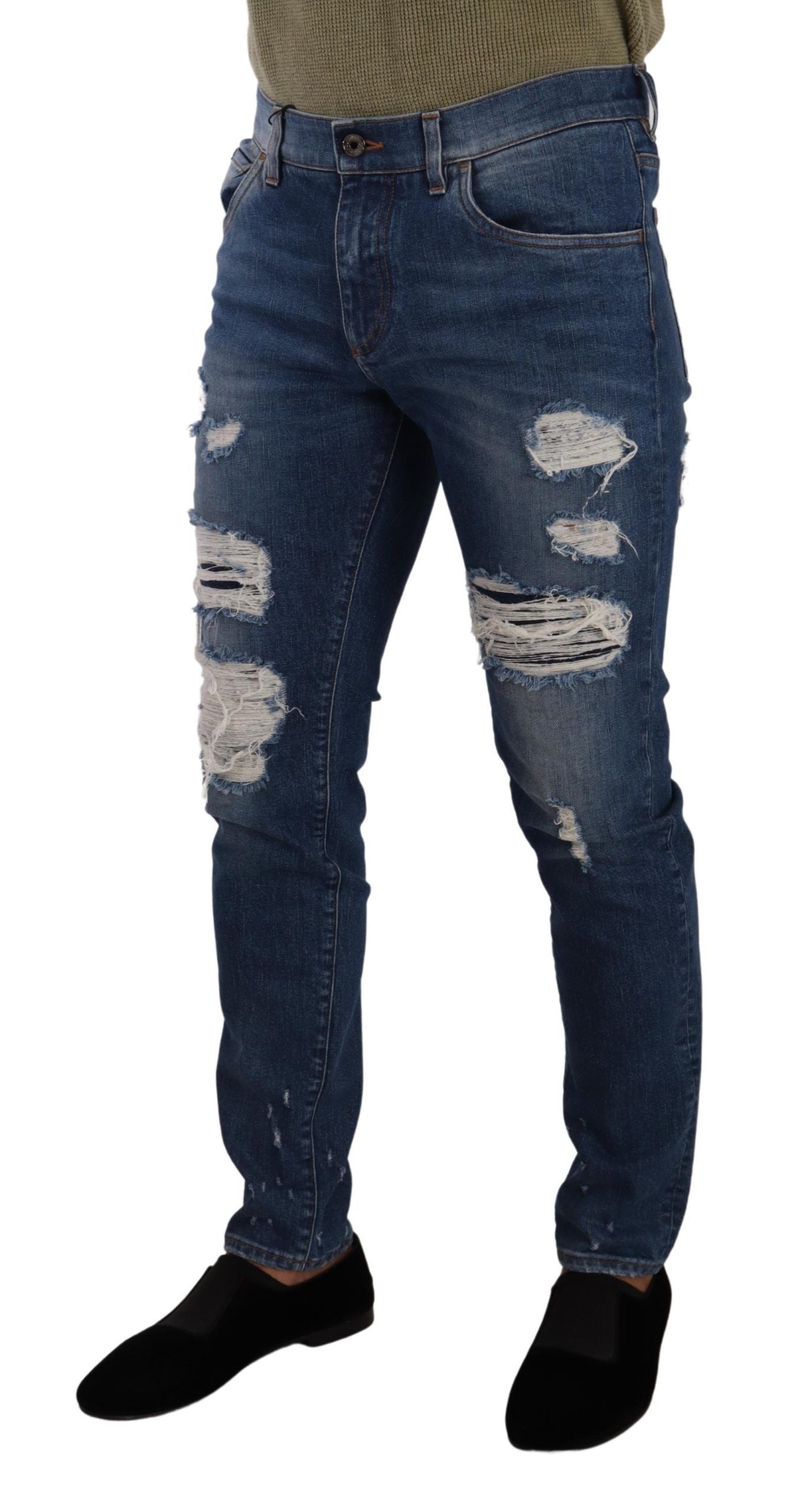 Dolce &amp; Gabbana Slim-Fit-Jeans aus Baumwollstretch in blauer Waschung