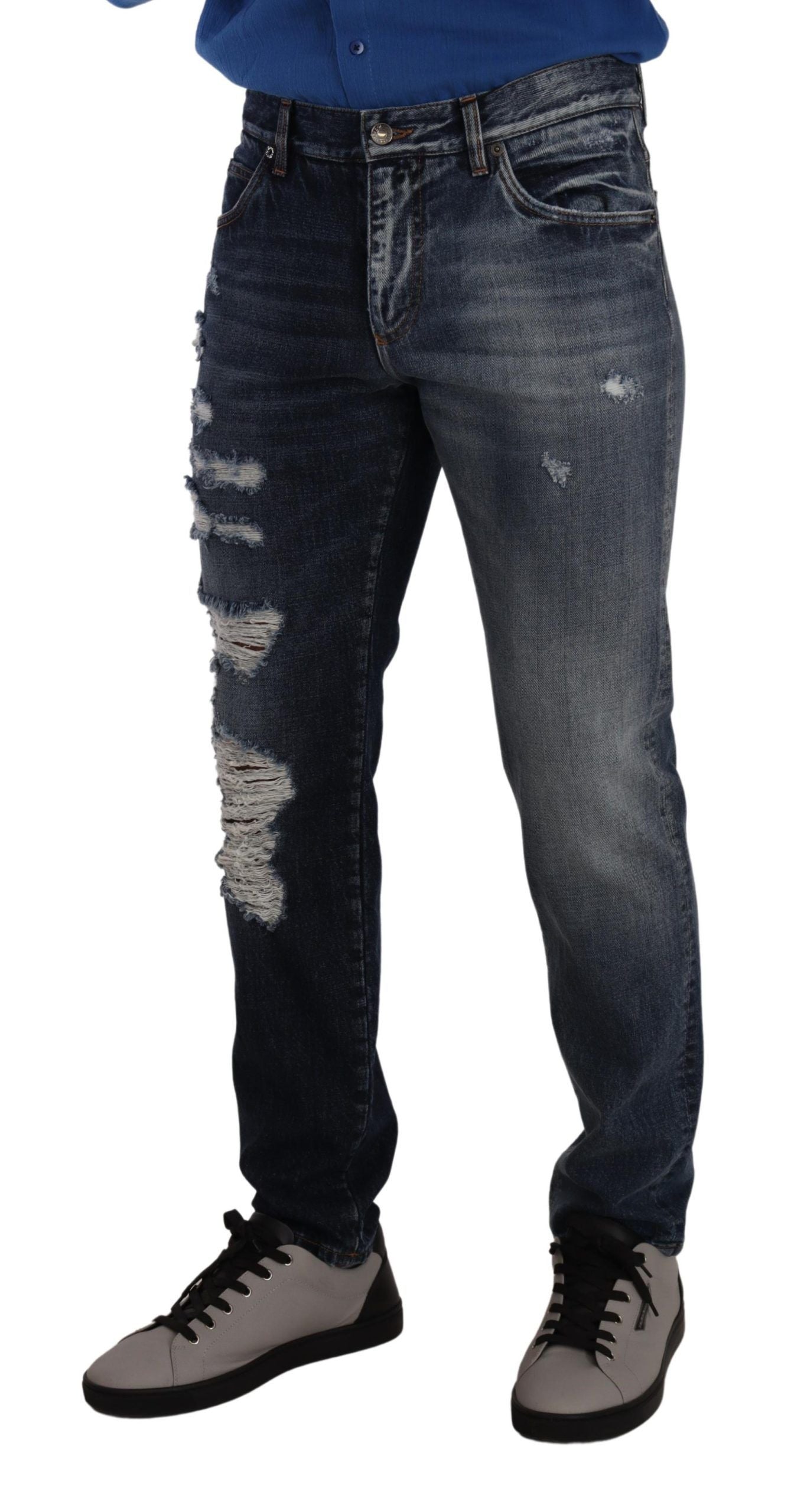 Dolce &amp; Gabbana Jeans aus normalem, blauem Baumwoll-Denim