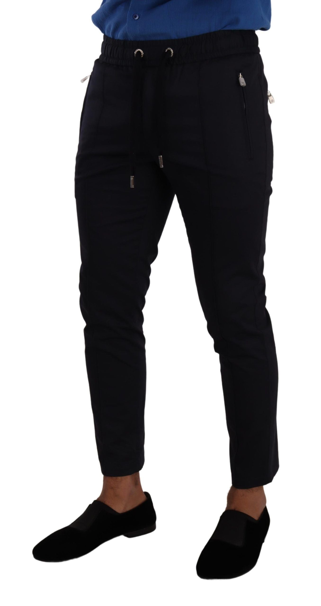 Dolce &amp; Gabbana Pantalon de jogging stretch en coton bleu