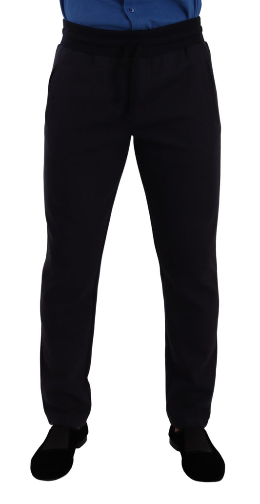 Dolce &amp; Gabbana Blaue Baumwoll-Stretch-Jogginghose