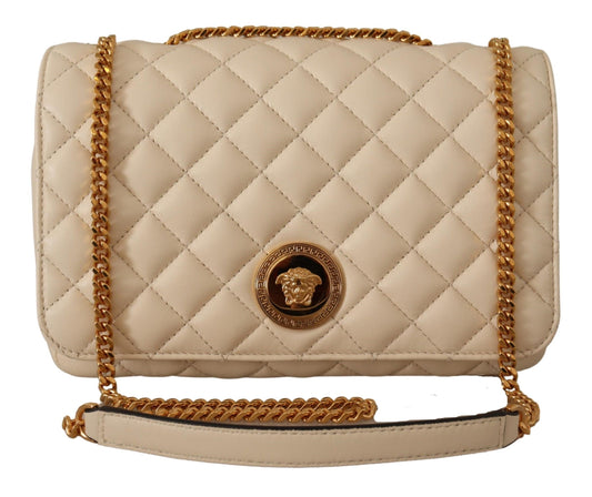 Versace Sac à bandoulière Medusa en cuir nappa blanc