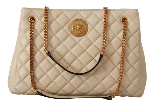 Versace Sac fourre-tout Medusa en cuir nappa blanc