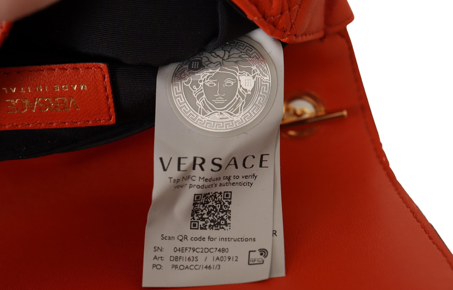 Versace Elegant Red Nappa Leather Crossbody Bag