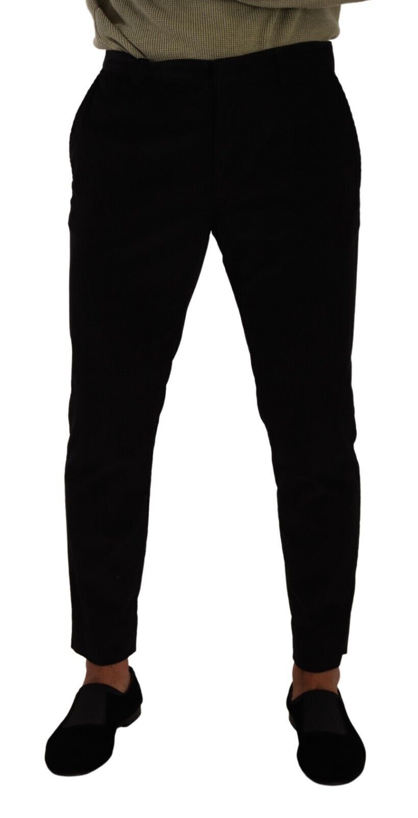 Dolce &amp; Gabbana Pantalon skinny en velours côtelé de coton noir