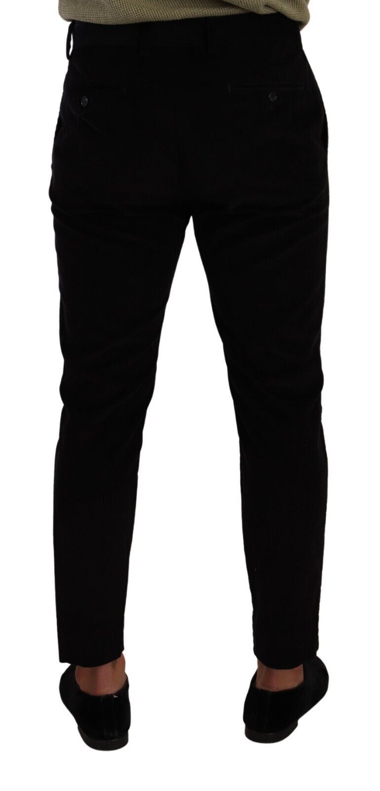 Dolce &amp; Gabbana Pantalon skinny en velours côtelé de coton noir