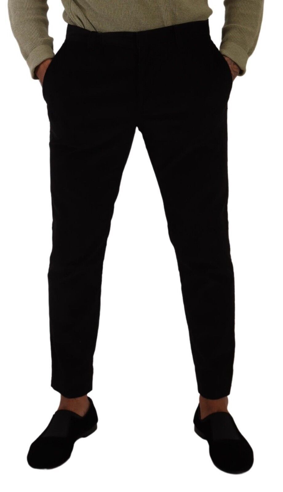 Dolce &amp; Gabbana Pantalon skinny en velours côtelé de coton noir