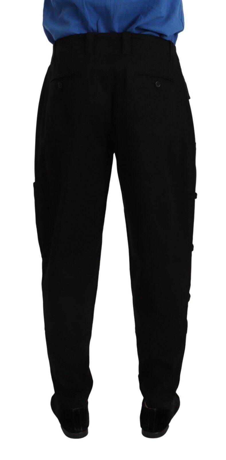 Dolce &amp; Gabbana Pantalon cargo fuselé en coton stretch noir