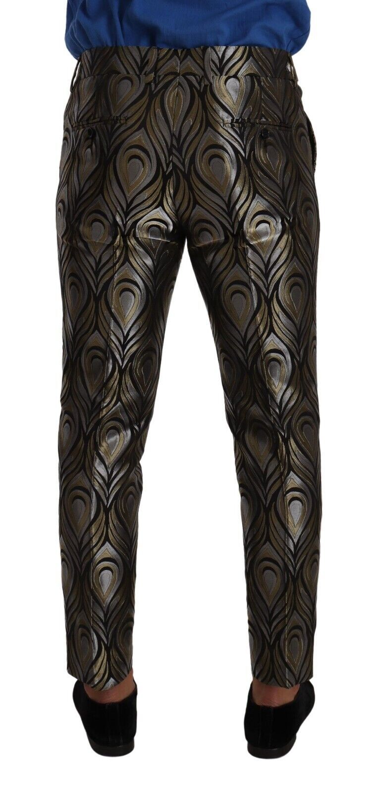 Dolce &amp; Gabbana Pantalon habillé en jacquard argenté et doré pour homme