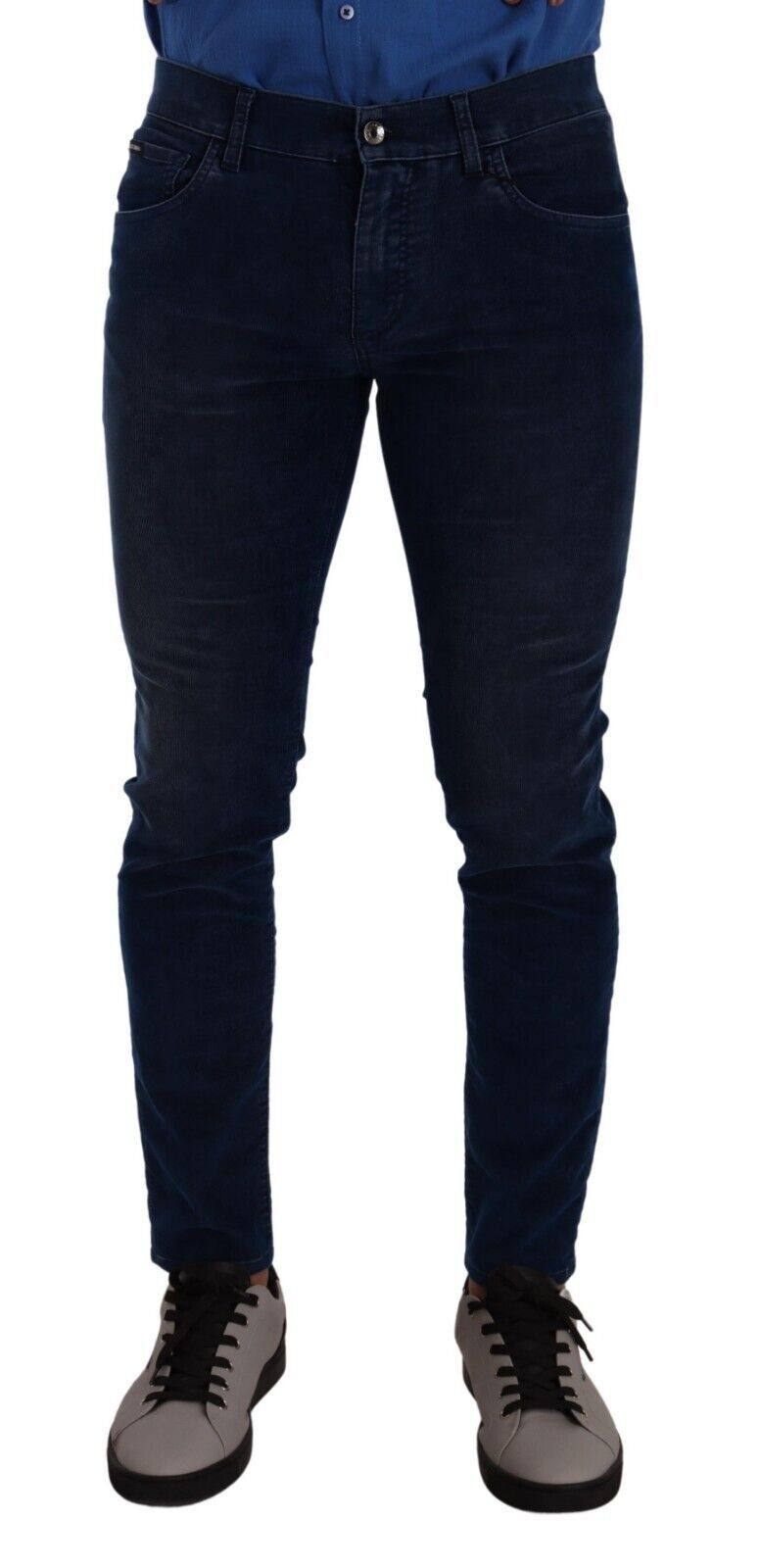 Dolce &amp; Gabbana Blaue Slim-Fit-Jeans aus Röhrenjeans aus Baumwolle