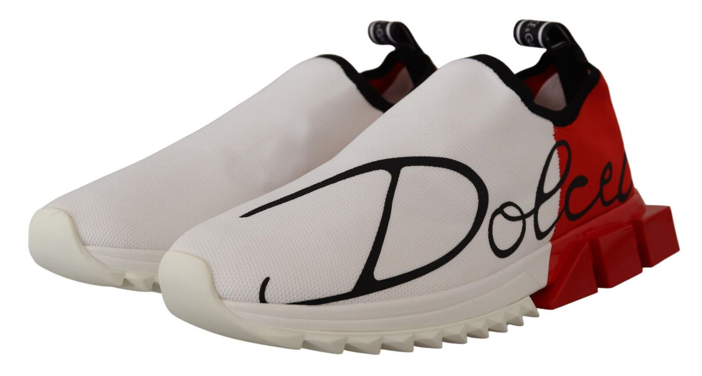 Dolce &amp; Gabbana Weiß-Rote Sorrento-Sandalen-Sneaker