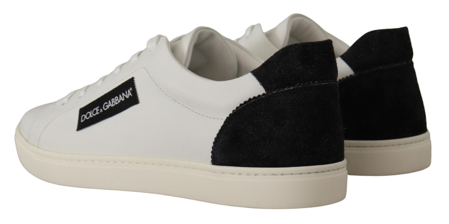 Dolce &amp; Gabbana Baskets basses en cuir blanc et noir