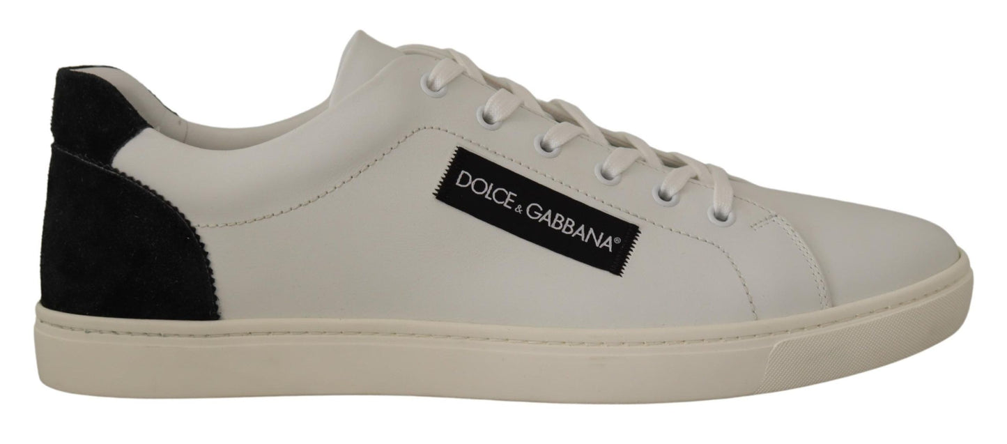 Dolce &amp; Gabbana Baskets basses en cuir blanc et noir