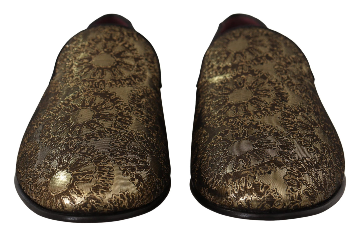 Dolce &amp; Gabbana Gold Jacquard Flats Mocassins Pour Hommes Chaussures