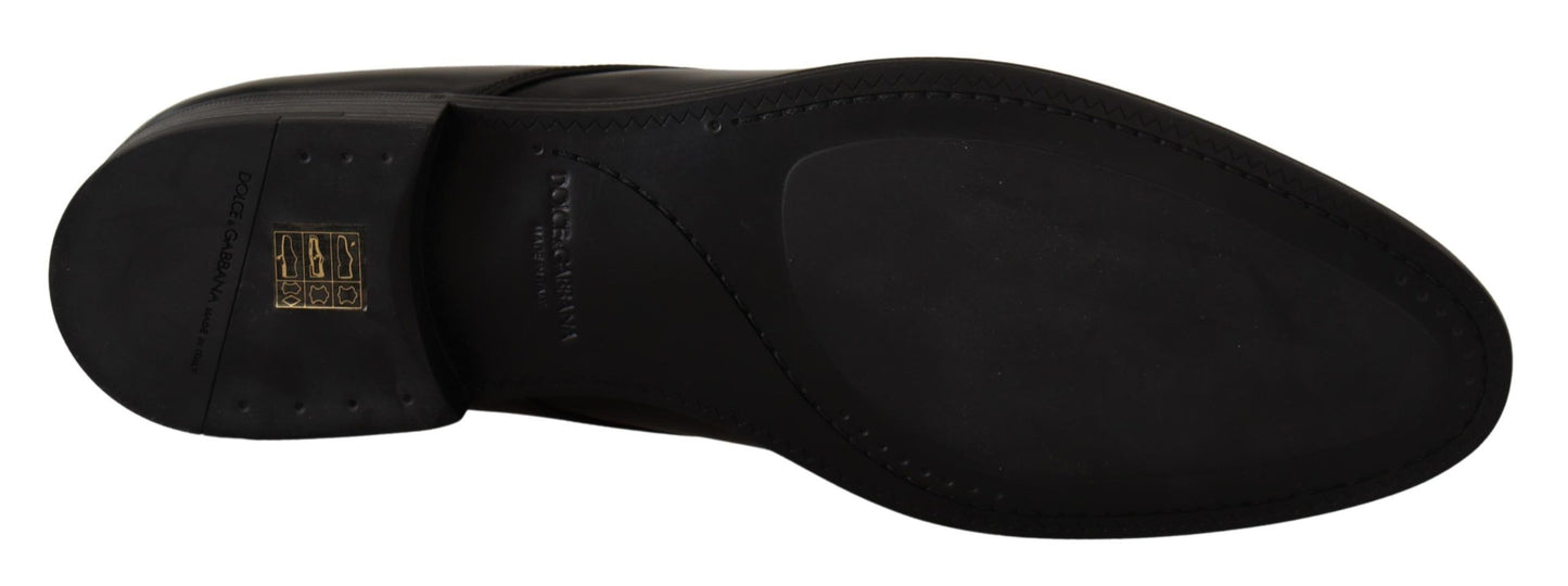 Dolce &amp; Gabbana Chaussures Derby formelles à lacets en cuir noir