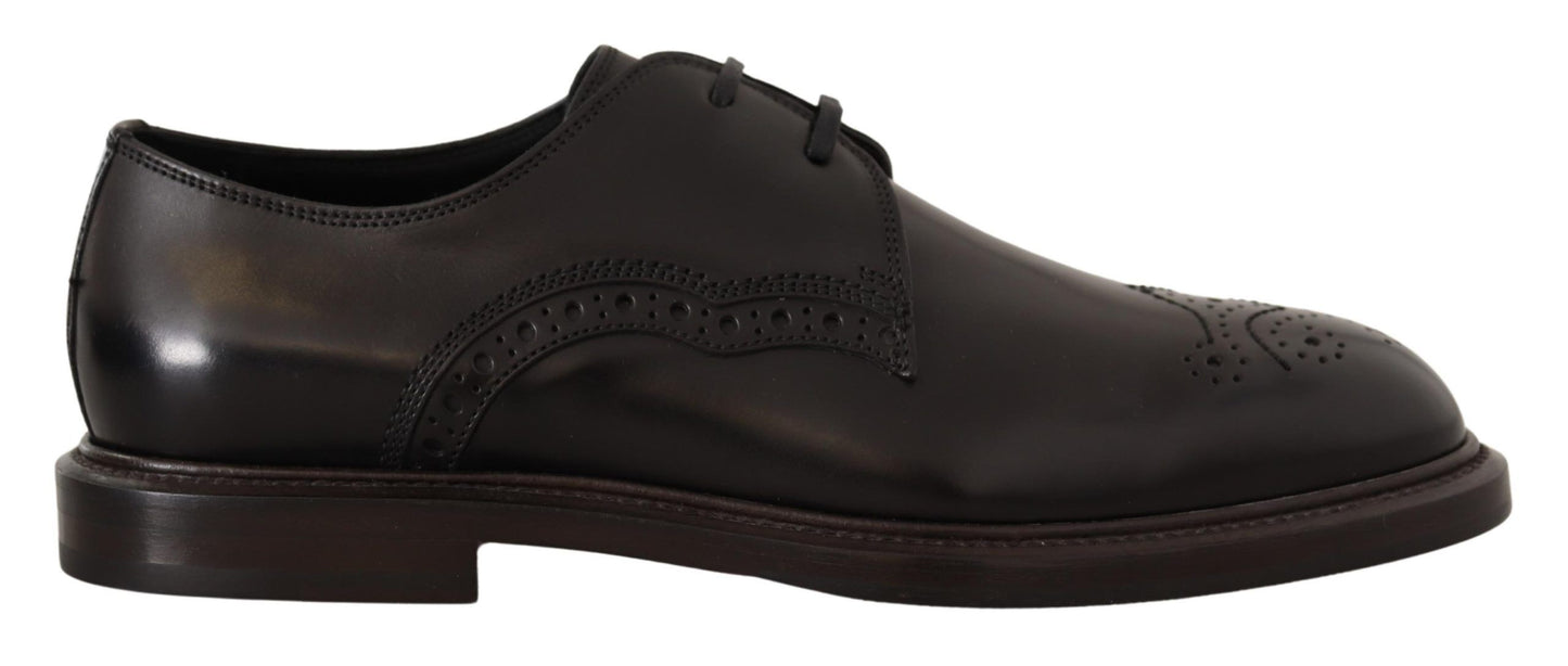 Dolce &amp; Gabbana – Formelle Derby-Schuhe aus schwarzem Leder