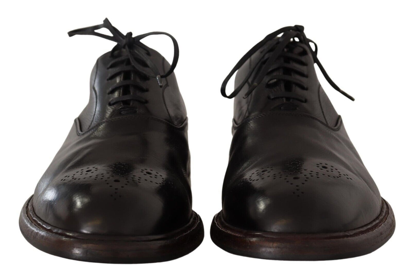 Dolce &amp; Gabbana Chaussures Derby à lacets en cuir noir pour hommes