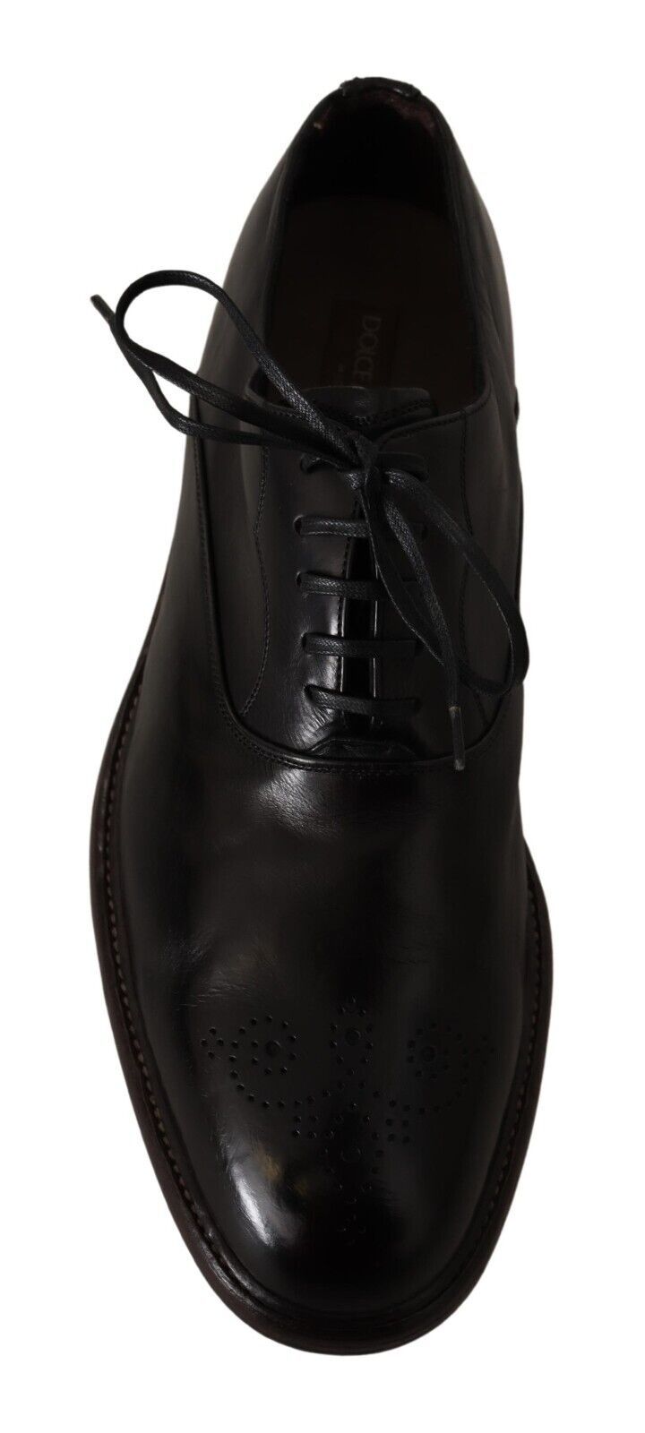 Dolce &amp; Gabbana Herren-Derby-Schuhe aus schwarzem Leder zum Schnüren