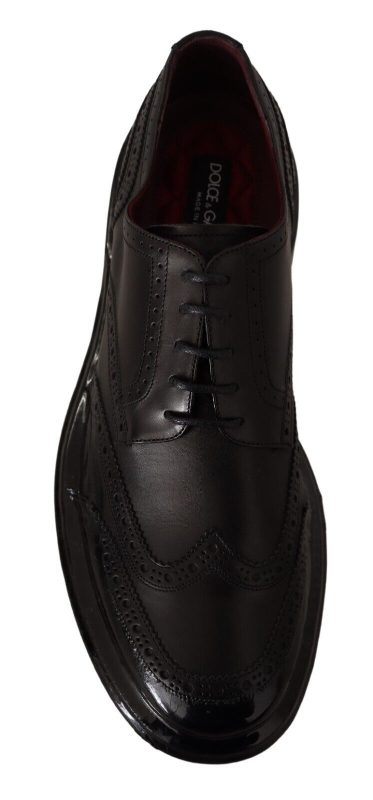 Dolce &amp; Gabbana Chaussures Derby formelles en cuir noir Oxford Wingtip