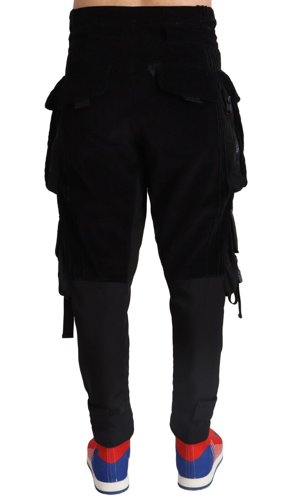 Dolce &amp; Gabbana Pantalon cargo skinny en velours côtelé de coton noir