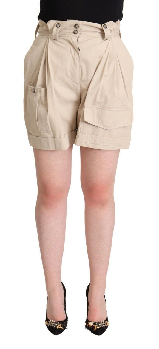 Dolce & Gabbana High-Waisted Beige Cargo Shorts