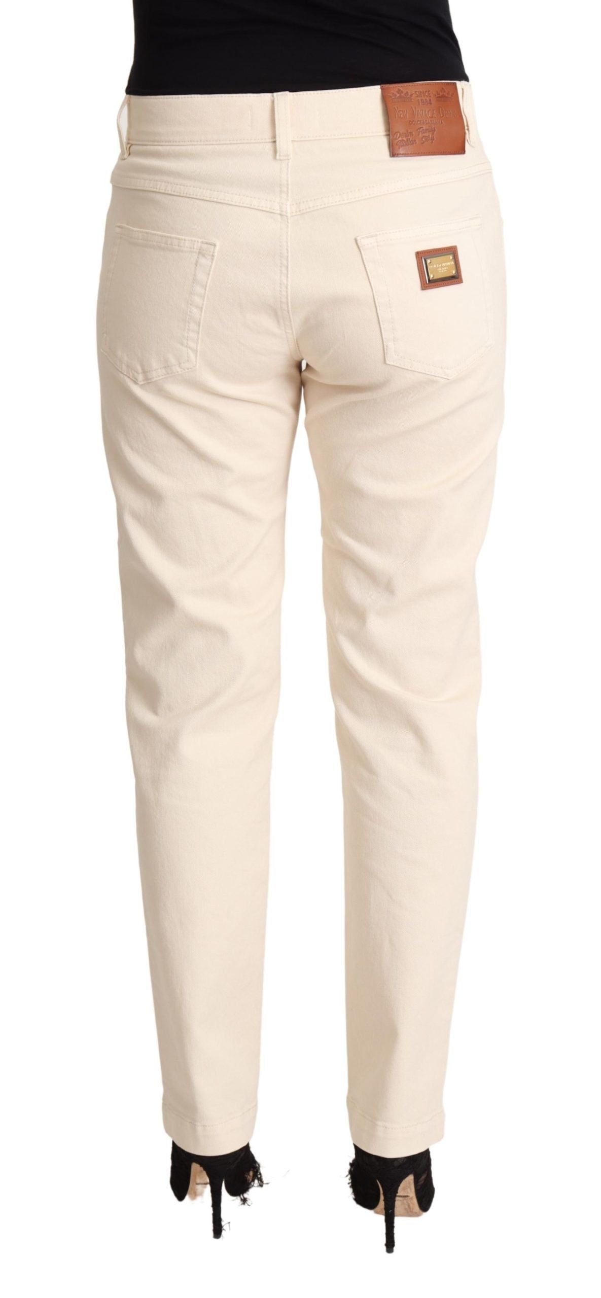 Dolce &amp; Gabbana Pantalon en jean skinny en coton blanc pour femme