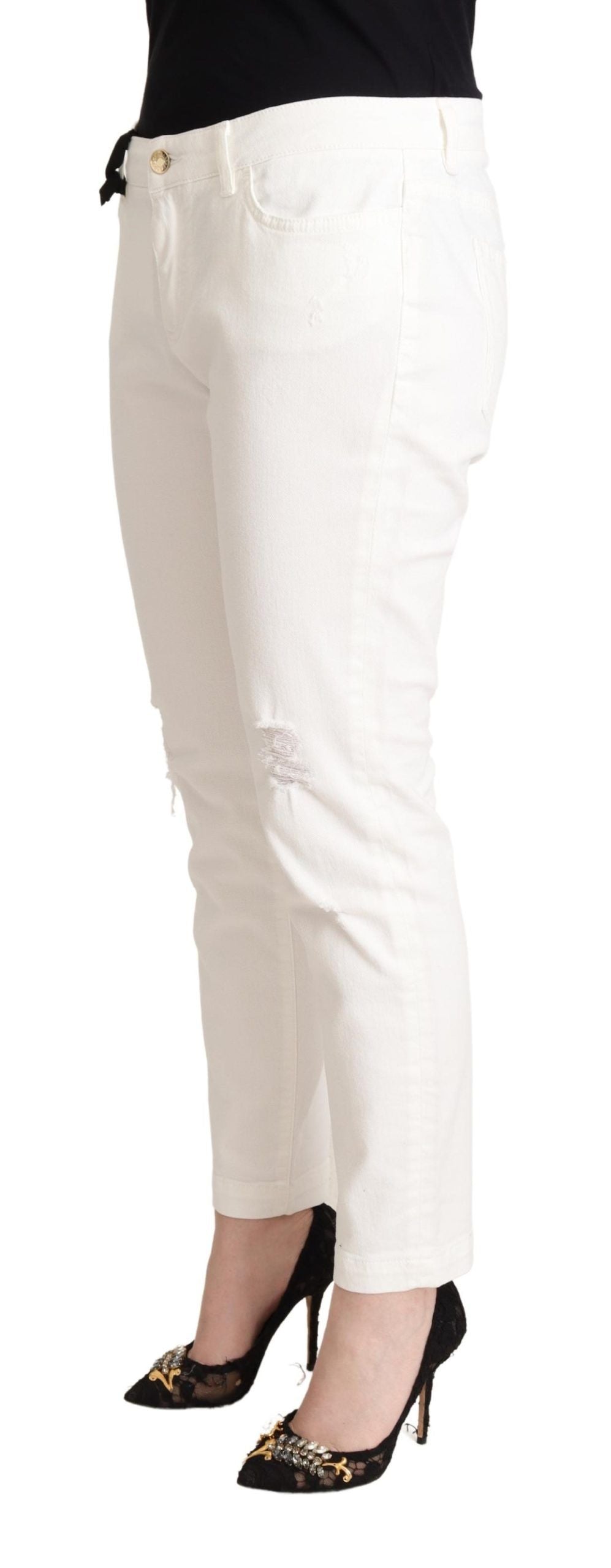 Dolce &amp; Gabbana Jean skinny en coton blanc femme joli jean