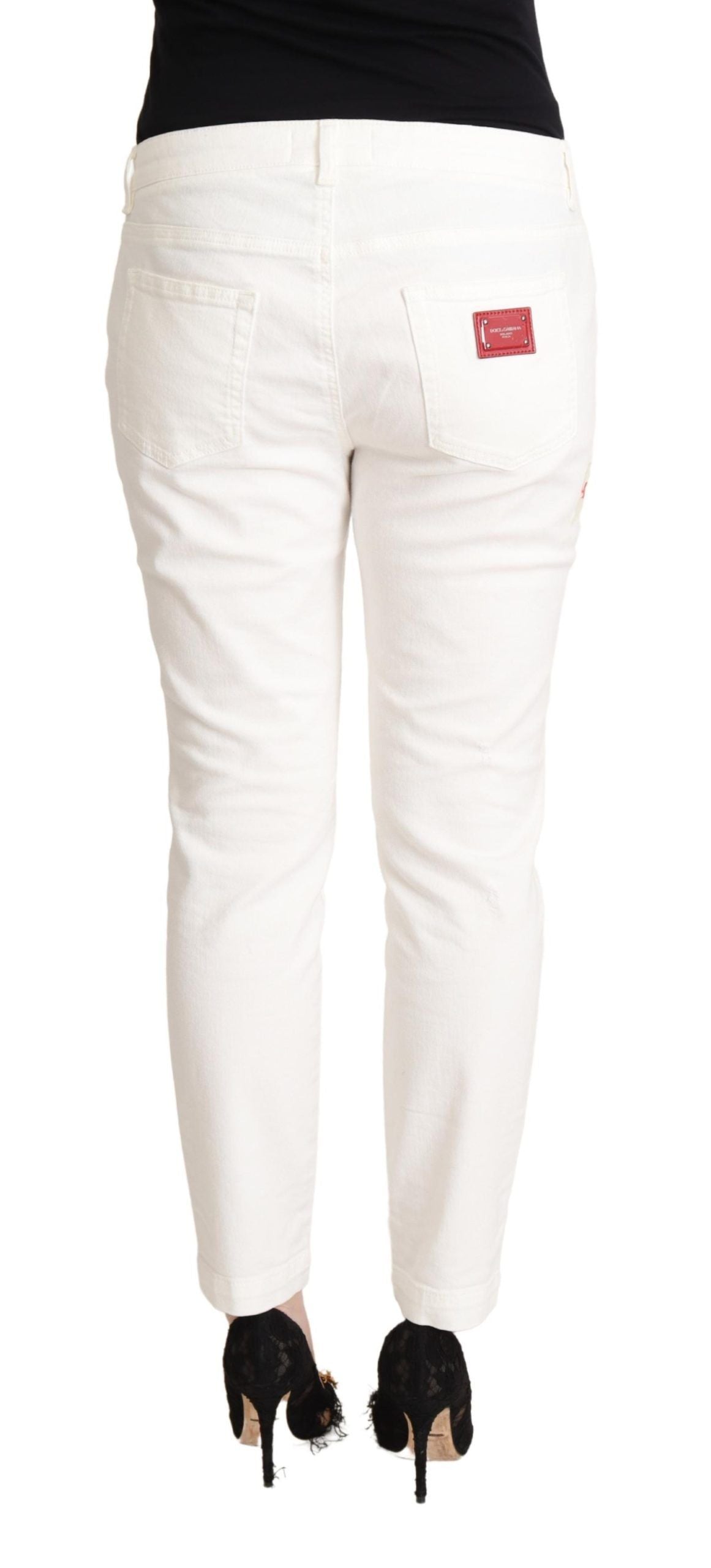 Dolce &amp; Gabbana Jean skinny en coton blanc femme joli jean