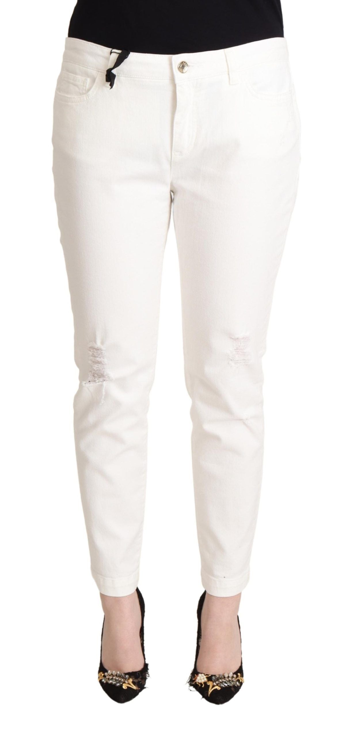 Dolce &amp; Gabbana Jean skinny en coton blanc femme joli jean