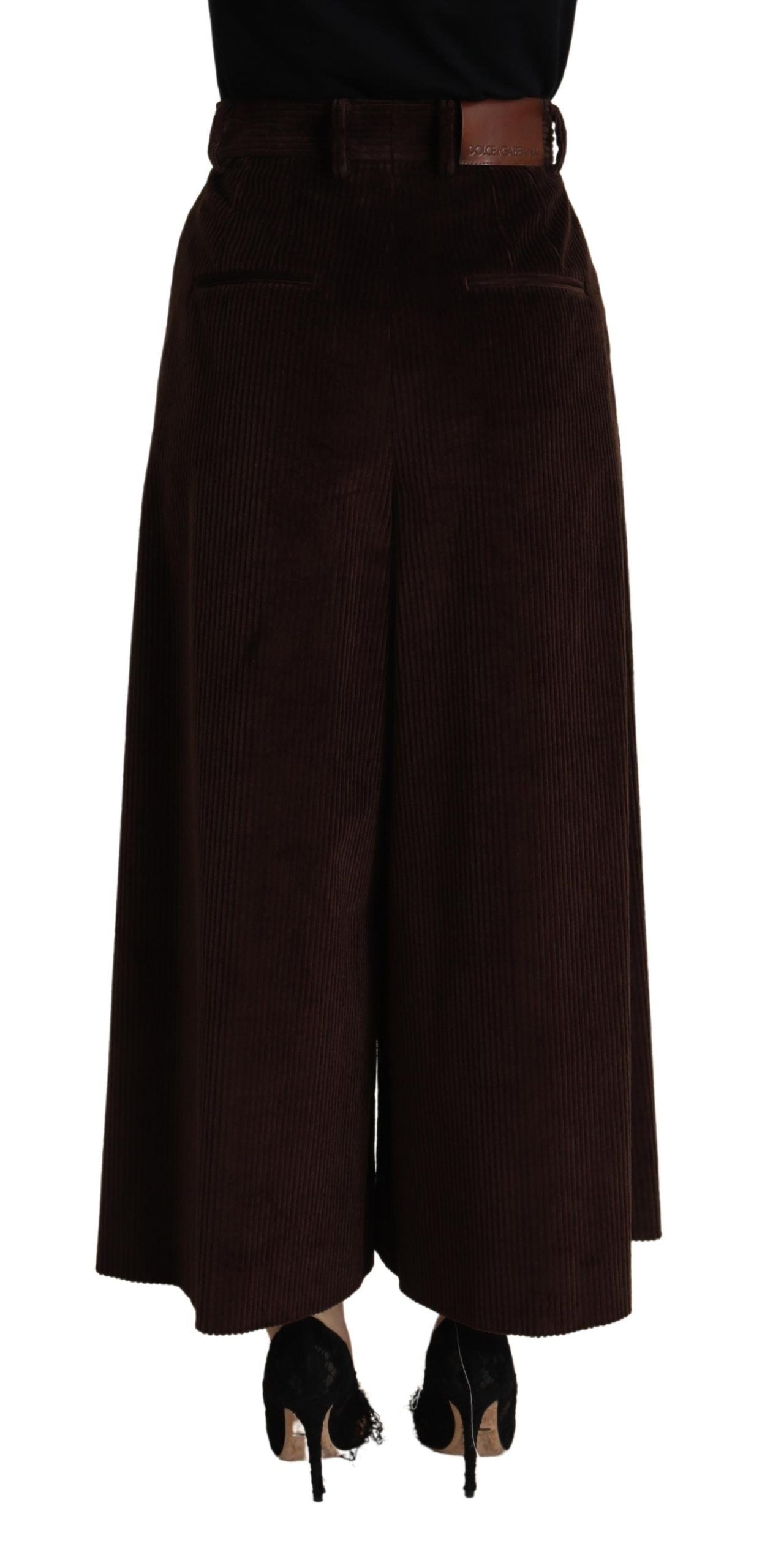 Dolce &amp; Gabbana Pantalon large en coton côtelé bordeaux