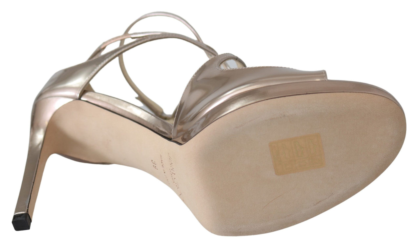 Jimmy Choo Ballet Rose Cuir Lance Sandales Escarpins