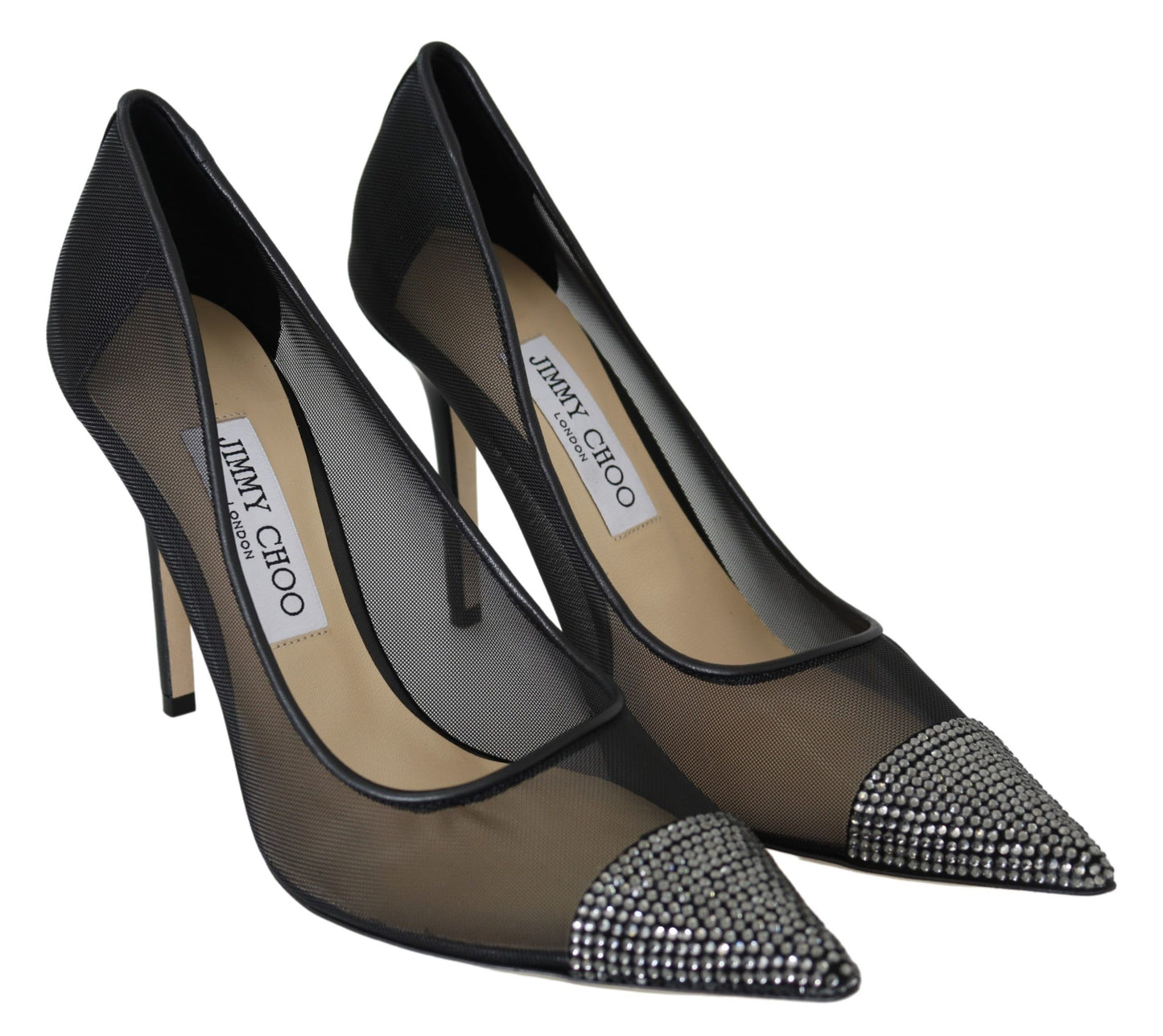 Jimmy Choo Escarpins Amika 85 Diamond en maille noire