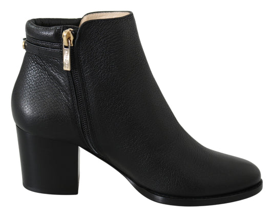 Jimmy Choo Elegant Black Leather Heeled Boots