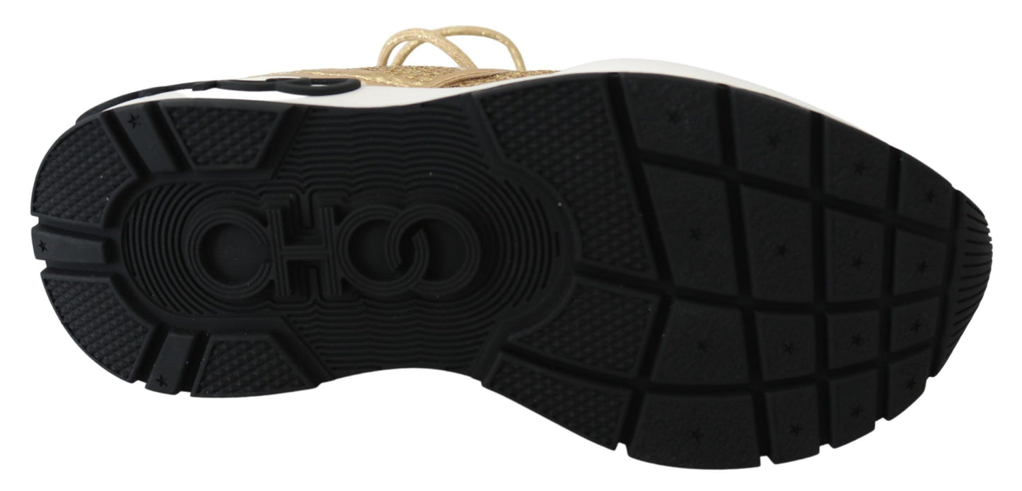 Jimmy Choo Michigan-Sneaker aus goldfarbenem Mesh-Leder