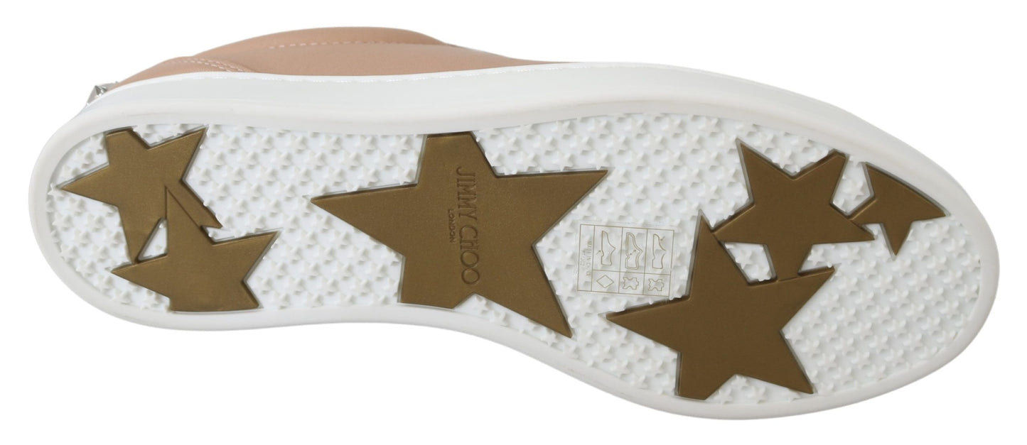 Jimmy Choo Cash-Sneaker aus puderrosa Leder