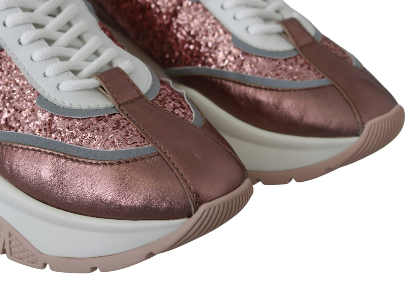 Rosa Candyfloss-Leder-Raine-Sneaker von Jimmy Choo